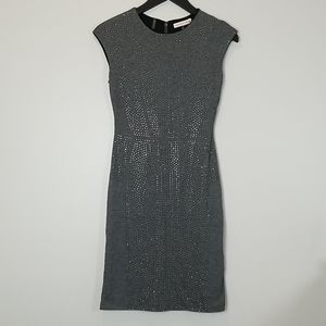 Rebecca Taylor High Neck Embellished Mini Dress